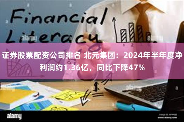 证券股票配资公司排名 北元集团：2024年半年度净利润约1.36亿，同比下降47%