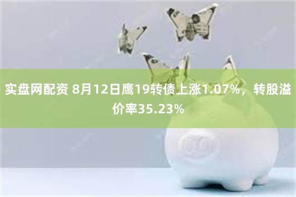 实盘网配资 8月12日鹰19转债上涨1.07%，转股溢价率35.23%